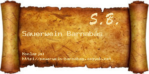 Sauerwein Barnabás névjegykártya